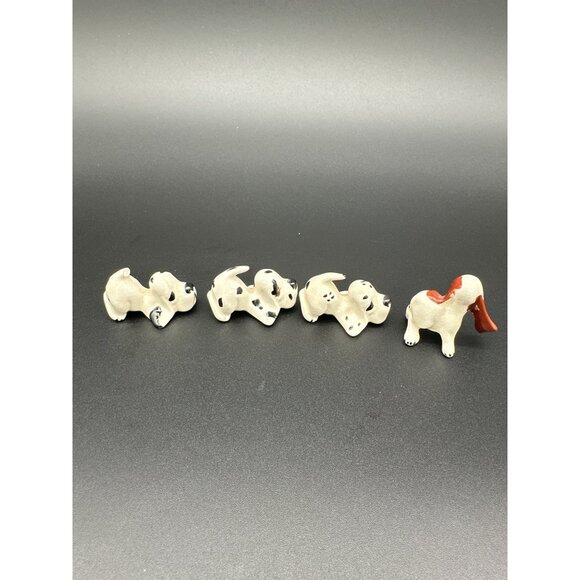 Vintage Ceramic Hound Dog Figurines Set of 4 Floppy Ear Hand Painted‎ - Picture 4 of 9
